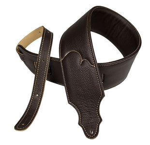 Tracolla per chitarra in pelle imbottita Franklin Strap da 2,5" Chocolat