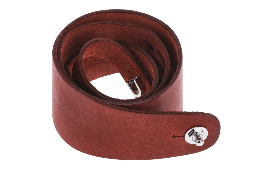 GEWA Guitar Strap Premium Plain 70 Security Locks Color: Red Brown