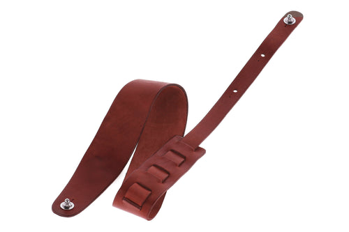 GEWA Guitar Strap Premium Plain 70 Security Locks Color: Red Brown
