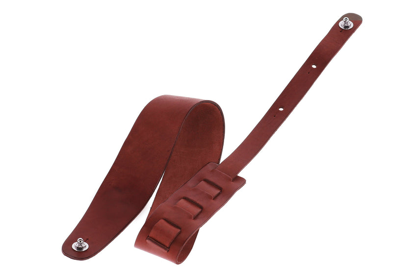 GEWA Guitar Strap Premium Plain 70 Security Locks Color: Red Brown