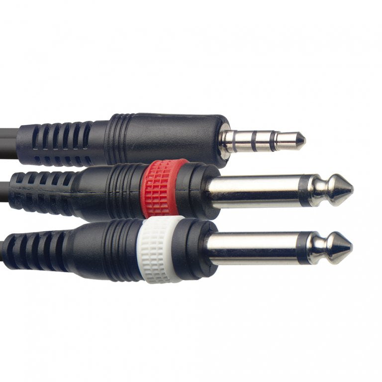 STAGG SYC3/MPSB2P E Y-Kabel 3,5mm Stero auf 2x6,3mm Mono Klinke