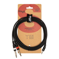STAGG SYC3/MPSB2P E Y-Kabel 3,5mm Stero auf 2x6,3mm Mono Klinke