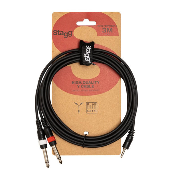 STAGG SYC3/MPSB2P E Y-Kabel 3,5mm Stero auf 2x6,3mm Mono Klinke
