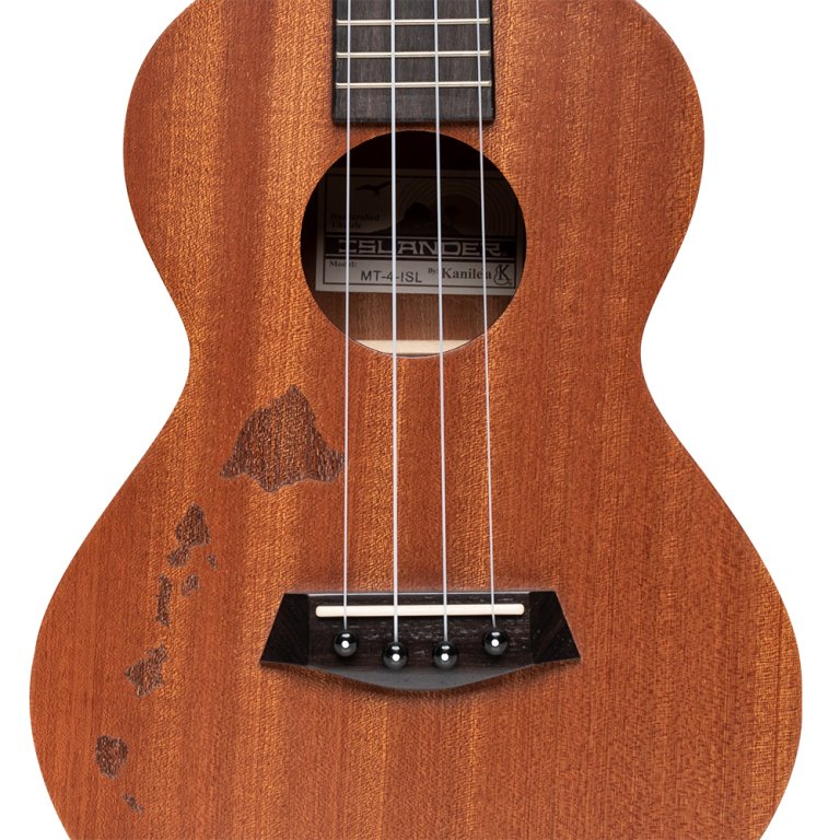 Islander MT-4-ISL Tenor-Ukulele mit Decke aus Mahagoni und Hawaii-Insel-Gravierung