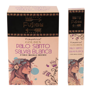 Vijayshree GOLDEN Palo Santo & Salvia Bianca, 15g, Incenso fatto a mano