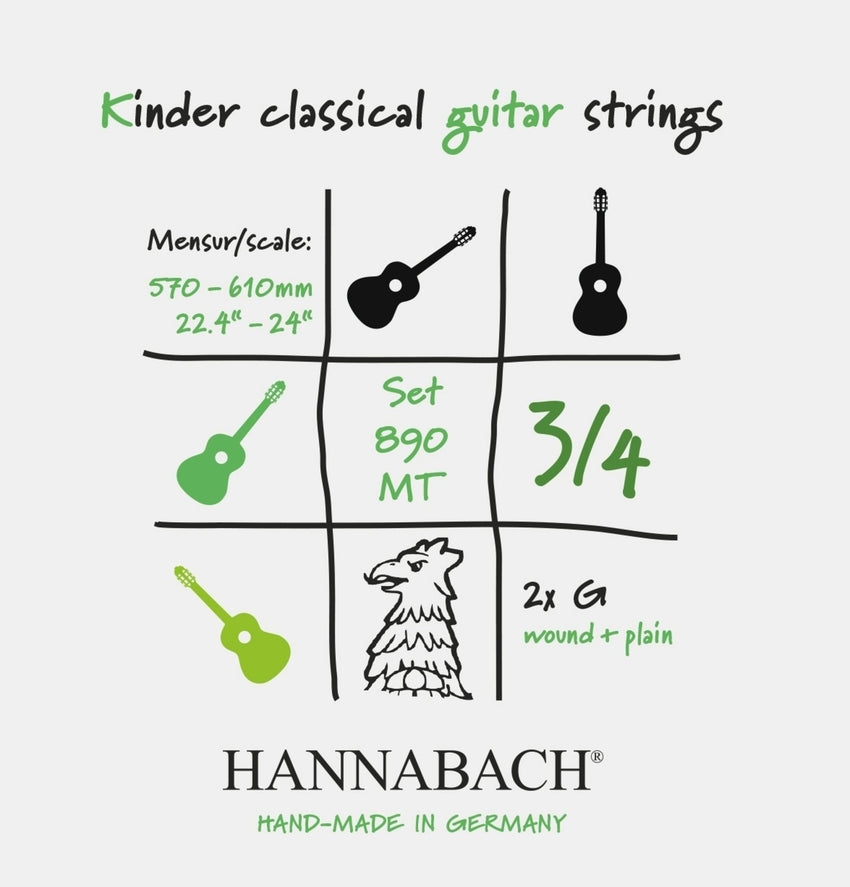 Hannabach 890 Saiten für Kindergitarre