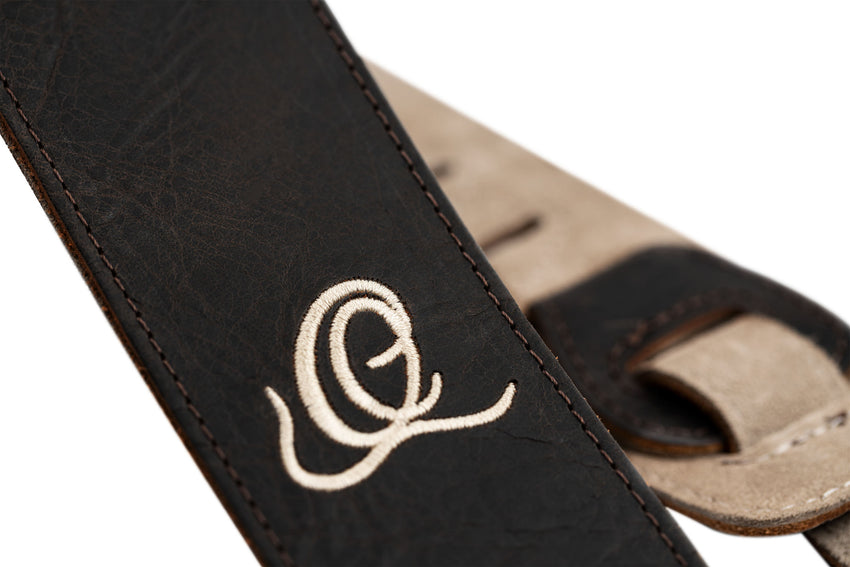 Tracolla per chitarra Ortega OSSU-70 in pelle scamosciata - Patina Bronzo