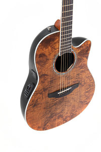 OVATION CS24P-NBM-G CELEBRITY TRADITIONAL PLUS MID CUTAWAY NUTMEG BURLED MAPLE