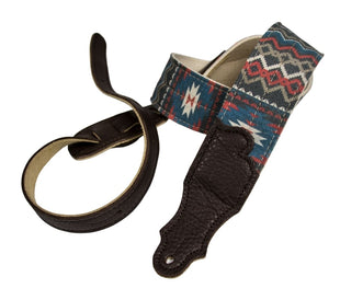 Tracolla per chitarra Franklin Strap in tela azteca blu/rossa