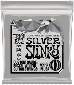 Corde per chitarra elettrica Ernie Ball John Mayer Silver Slinky Nickel Wound 10.5-47