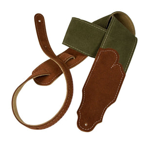Tracolla per chitarra Franklin Strap Sedona in pelle scamosciata verde oliva