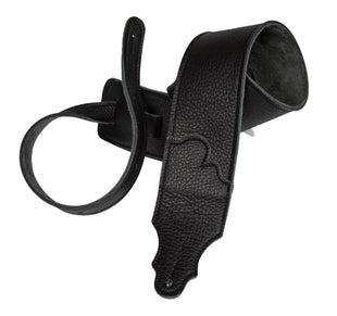 Tracolla per chitarra in pelle nera originale Franklin Strap da 3"