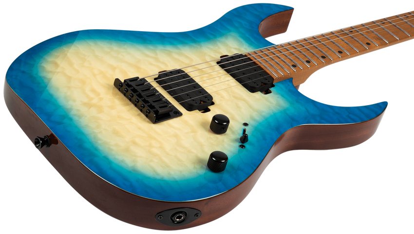 SPIRA GUITARS S-500QAB Qulited Aqua Blue