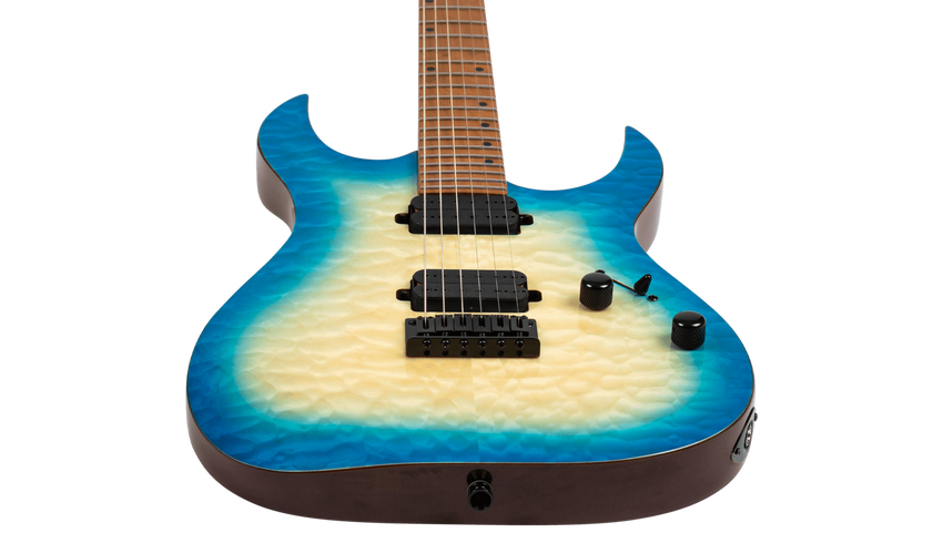 SPIRA GUITARS S-500QAB Qulited Aqua Blue