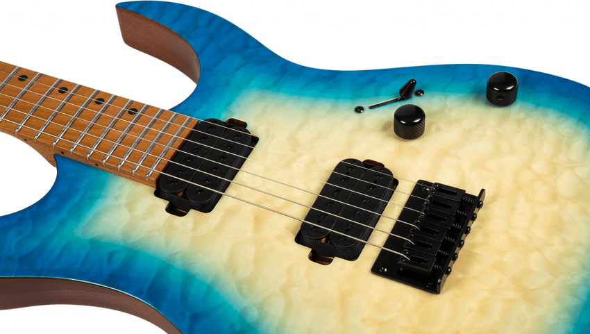 SPIRA GUITARS S-500QAB Qulited Aqua Blue