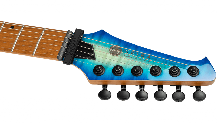 SPIRA GUITARS S-500QAB Qulited Aqua Blue