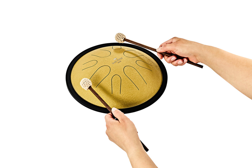 MEINL Sonic Energy 10" Compact Steel Tongue Drum, D Moll, 8 Notes, 432 Hz, Gold -CSTD3G
