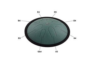 MEINL Sonic Energy 10" Compact Steel Tongue Drum, H Moll, 8 Töne, 432 Hz, Dunkelgrün-CSTD1DG