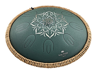 MEINL Sonic Energy OSTD3DGE 16" Octave Steel Tongue Drum, F Dur, 9 Töne, 432 Hz, Dunkelgrün,