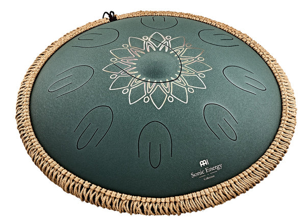 MEINL Sonic Energy OSTD4DGE 16" Octave Steel Tongue Drum, Fis Moll, 9 Töne, 432 Hz, Dunkelgrün