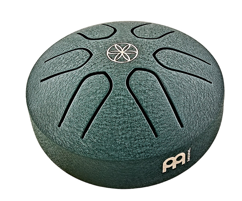 MEINL Sonic Energy PSTD4DGGOL 3" Pocket Steel Tongue Drum, A Major, 6 Notes, 440 Hz, Dark Green, Seed of Life