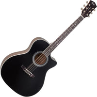 Chitarra acustica Cort PURE-GA Grand Auditorium con pickup satinato nero e spaccato mancante